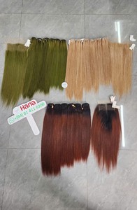 ผมต่อแบบเวอร์จินแท้ 100% จากเวียดนาม แบบตรงธรรมชาติ  แบบ Double Weft  พร้อมผมปิดหน้าผาก สีธรรมชาติ สำหรับผู้หญิงผิวสี ขายส่ง - Product Image 3