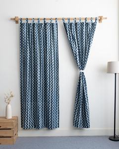 Nouvelle collection de rideaux en coton imprimé à motifs zig-zag faits à la main pour la décoration de la maison et du salon - Product Image 1