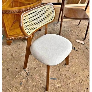<b>Indoor</b> furniture teak wood custom for cafe and hotel project chair with fabric seat - Product Image 1
