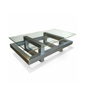 Bold Metal Coffee <b>Table</b> With <b>Marble</b> <b>Top</b> Unique Structure Durable Build Perfect For Modern Home Living Room Setup - Product Image 2