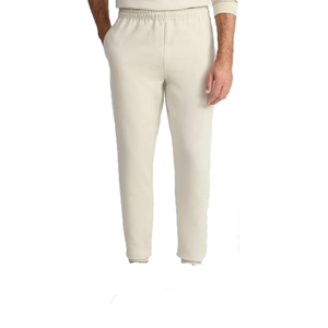 Men's Cream Sweatpants Elastic Waist <b>Drawstring</b> Casual Midweight Cotton Knitted Joggers Autumn Breathable Flat Front - Product Image 4