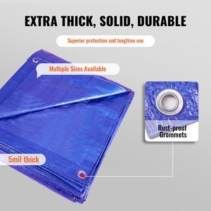 Telo in Polietilene Impermeabile Resistente 12x16 piedi, Spessore 5 Mil, Multiuso per Esterni con Rinforzo ad Alta Durabilità - Product Image 3