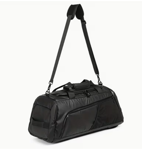 Sac de voyage en cuir noir avec bandoulière réglable et plusieurs poches pour les voyages et la salle de sport, sac de rangement de voyage classique - Product Image 1