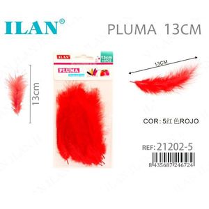 ขนนกประดิษฐ์ ILAN Pluma 13 ซม. สีแดง - Product Image 1