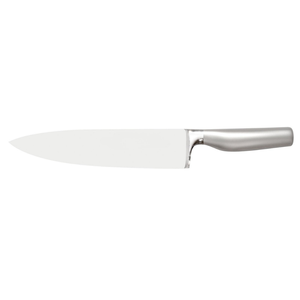 Couteaux de chef avec manche en métal argenté et lame large pour la cuisine domestique, la découpe des légumes et les préparations culinaires quotidiennes. - Product Image 1