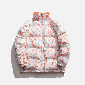 Custom Logo High Quality Waterproof Reversible Men's Winter Puffer Jacket with Stand Collar Standard Thickness High Street Style - Product Image 5