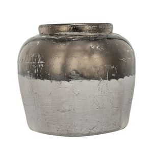 Vase d'appoint rond en céramique Sienna Brown 13x13x11, vase en porcelaine - Product Image 2