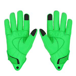 Gants de moto en cuir avec logo personnalisé, protection complète des doigts, compatibles écran tactile, design tendance, gants de course pour moto. - Product Image 3