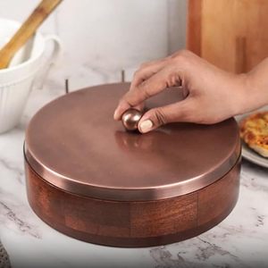 Handmade Modern Wooden Casserole Serving Dish Lid Insulated Eco-Friendly <b>Food</b> Storage <b>Container</b> - Product Image 3