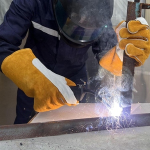 Nouvelles gants de soudage en cuir de vachette pleine fleur, résistants à l'abrasion, antistatiques, résistants à la chaleur, pour usage industriel - Product Image 2