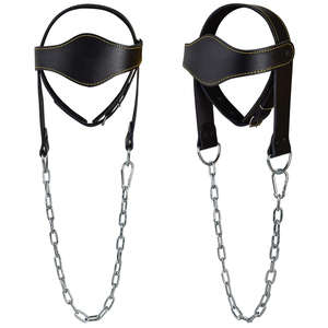 Custom Logo Color Best Quality <b>Leather</b> Head <b>Harness</b> Top Sale Fitness Equipment with Strong Steel Chain <b>Leather</b> Head <b>Harness</b> - Product Image 4