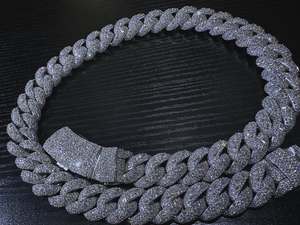 Collar de Cadena Cubana Iced Out con Diamantes, Joyería Hip Hop Bling, Gargantilla para Hombres y Mujeres, Venta al por Mayor - Product Image 2