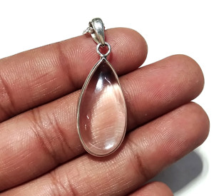 Natural Clear Quartz Teardrop Pendant <b>Necklace</b> in 925 Sterling <b>Silver</b> Pear Shape Crystal Quartz Gemstone Pendant Handmade He - Product Image 2