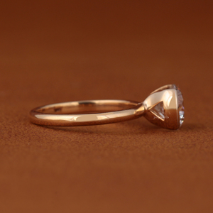 Bague de fiançailles en diamant de laboratoire rond certifié IGI, or massif 14 carats, demi-sertissage, solitaire, alliance de mariage - Product Image 2