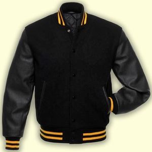Fashionable Pink Wool Varsity <b>Jacket</b> with Genuine <b>Leather</b> Sleeves Streetwear Chic for Women Trendy FallWinter Bulk Available - Product Image 5