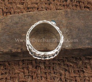 Anillo de Plata de Ley 925 con Topacio Azul de Londres Natural, Clásico, para Aniversario de Bodas, Apilable, para Mujer, Venta al Por Mayor - Product Image 6