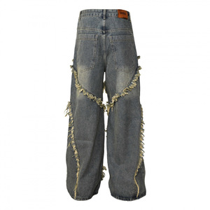 Jeans de Mezclilla Anchos para Hombre, Estilo Punk, Desgastados, de Cintura Alta, para Otoño - Product Image 3