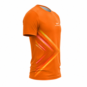 Maillot de football sublimé WARPRO pour homme, col rond, manches courtes, anti-transpiration, coupe athlétique, imprimé géométrique, toutes saisons - Product Image 3