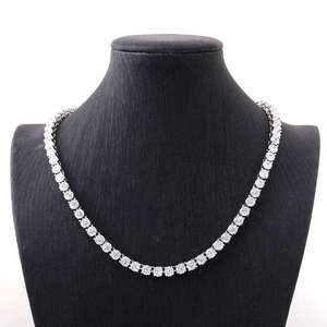 Collier tennis audacieux pour femme en or plaqué, avec diamants de laboratoire brillants, style hip-hop, certifié IGI - Product Image 1