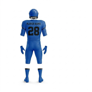Uniforme de Fútbol Americano para Hombre, Azul, Manga Corta, Ajustado, Transpirable, Cuello Redondo de Poliéster, para Todas las Temporadas - Product Image 3
