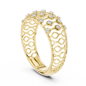 CROWNLINK Conjunto de Anillos de Diamantes Cultivados en Laboratorio para Mujer, Oro Amarillo de 18 Quilates con Baño de Rodio, Estilo Minimalista, para Compromiso, Fiesta, San Valentín, Uso Diario - Product Image 2