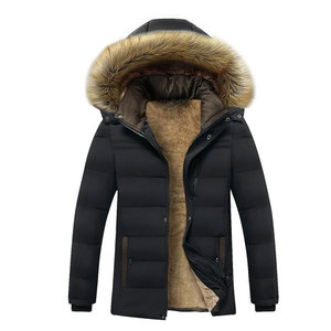 Veste d'hiver décontractée pour homme, parka en duvet de canard blanc avec capuche unie, fermeture éclair, doublure avec logo imprimé, manteaux d'extérieur - Product Image 2