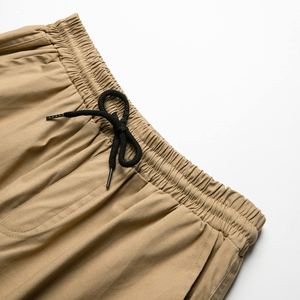 <b>Men's</b> Khaki Cargo Jogger Pants Casual Lightweight <b>Trousers</b> With Side Pockets Elastic <b>Cuffed</b> Hem - Product Image 5