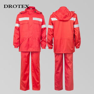 ชุดทำงานแบบมองเห็นได้ชัดเจน DROTEX สีเหลืองกรมท่า แถบสะท้อนแสง ปิดด้วยซิป คอตั้ง แขนยาว สำหรับทุกเพศ - Product Image 3