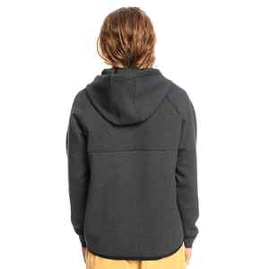 Sudadera con capucha y media cremallera para hombre, gris oscuro, corte regular, algodón French Terry, informal, con bolsillo frontal, para otoño - Product Image 4