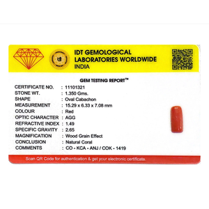 6.75 Carat Oval Cut Red Coral Loose Gemstone for Fine Jewelry - Product Image 4