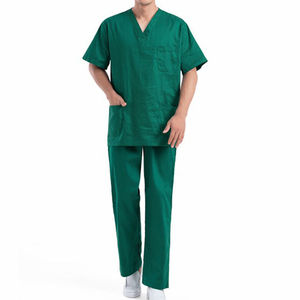 Vente en gros de tenues d'hôpital unisexes en tissu sergé élastique à séchage rapide, imprimées à l'écran avec logo personnalisé, uniformes d'infirmiers pour hommes, ensembles de blouses médicales - Product Image 1