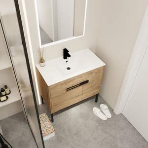 Conversion en option Meuble-lavabo autoportant de 36 pouces avec évier Design-18-00336IMO-1-F-BL9090B flottant (emballage KD) - Product Image 4
