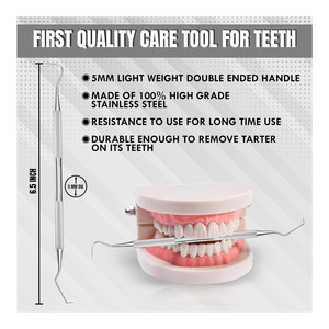 Professional Dental Tartar Scraper Double Ended Stainless Steel Dental Probe & Scaler for Plaque Tartar Stain Removal - Product Image 4
