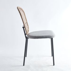 Ensemble de 4 chaises de salle à manger Sennit noires et grises pour le café et la maison - Product Image 2