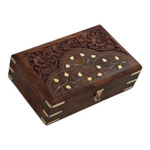 Ractangle Wooden hand curved Jewelry Box - Product Image 1