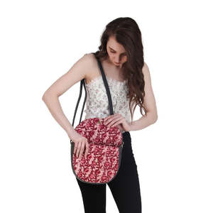 Sac bandoulière en cuir véritable à rabat motifé, sacoche pour ordinateur portable, grande capacité, léger, pour les voyages et l'usage quotidien - Product Image 3