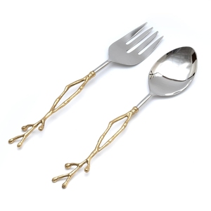 Atractivo Juego de Servidores de Ensalada de Acero Inoxidable con Acabado Pulido, Creativo Juego de Utensilios para Servir para el Hogar y Suministros de Catering - Product Image 1