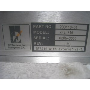 SERVICES RF, MODÈLE RFS 716 P/N 233110-01 REV: A - Équipements et pièces semi-conductrices d'occasion fiables à l'échelle mondiale chez - Product Image 1