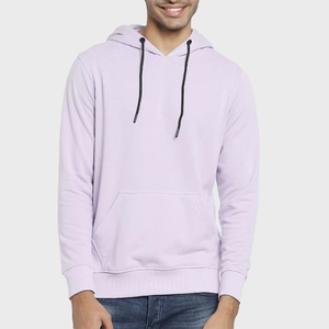 Sudadera con Capucha para Hombre, Color Morado Claro, de Algodón, Felpa Francesa, Estilo Casual para Otoño - Product Image 1