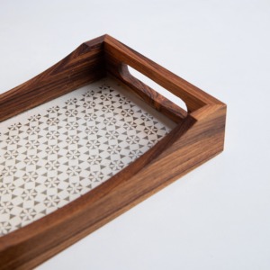 Minimalist Design Varnished Finish for Table Use <b>Storage</b> <b>Trays</b> Mango Wooden <b>Tray</b> for Home Office and Kitchen Use - Product Image 2