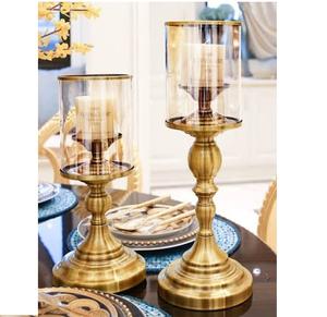 Elegant Design <b>Gold</b> Plated Finishing Metal Votive Holder Classic Style Wedding & Dinner <b>Parties</b> <b>Decoration</b> Hurricane Lamp - Product Image 6