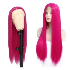Peluca de Cabello Remy Brasileño Premium, Lisa, Color Rosa, con Partidura Natural, Sensación Ligera, Construcción de Doble Trama a Máquina - Product Image 2