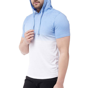 Sudaderas con capucha de manga corta para hombre, fabricadas en fábrica, precio razonable, 100% algodón, transpirables, personalizadas, de verano. - Product Image 2