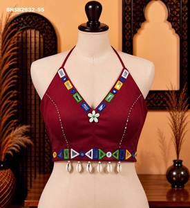 Colección de blusas con cuello halter para festivales, de buena calidad, con trabajo de múltiples hilos, espejos, Kodi, monedas y Kantha. Proveedor mundial. - Product Image 5