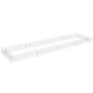 Grand lit de jardin surélevé en gabion d'acier galvanisé argenté pour serres et espaces verts - Product Image 1