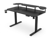 Bureau d'ordinateur de jeu commercial Lumetal S7125 à hauteur réglable avec surface en bois et structure métallique, fabriqué à Ho Chi Minh City