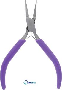 คีมปากแบนสแตนเลส 114 นิ้ว ด้ามจับไวนิลสีม่วง สปริงคู่ สำหรับทำเครื่องประดับ สร้อยข้อมือ - Product Image 5