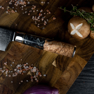 Cuchillo de Cocina Profesional LEGACY BLADES, Forjado a Mano en Acero de Damasco, Mango de Resina, Fabricante OEM, Marca Personalizada - Product Image 4