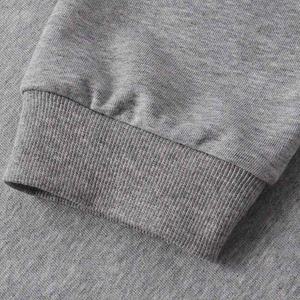 Sweat-shirt à col rond pour homme, gris uni, polyester/coton, tissé, décontracté, pour l'hiver/l'automne, coupe classique, manches longues, respirant - Product Image 3