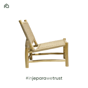 Fauteuil de salon style naturel en teck et rotin synthétique, ensemble de salon design moderne, mobilier pour hôtel et appartement - Aria - Product Image 4